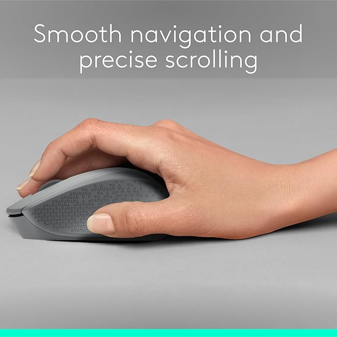 Logitech M330 SILENT Wireless Mouse, 2.4GHz with USB Receiver, Optical Tracking, Quiet & Lightweight, Long Battery Life, for PC, Mac, Laptop, Chromebook - Grey