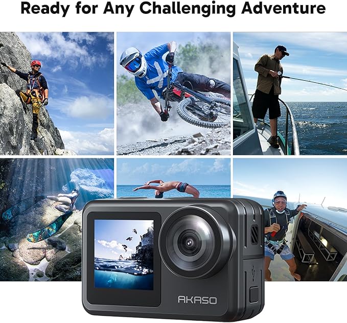 AKASO Brave 7 LE 4K30fps Action Camera with 128GB MicroSDXC U3 Memory Card Accessories Kit Bundle Ultra HD 131FT Waterproof Camera EIS 2.0 WiFi Remote Control Zoom Underwater Camera