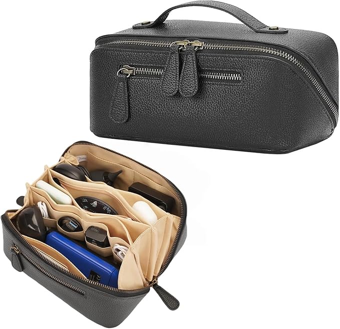 Camera Sling Bag, Waterproof PU Leather Crossbody Camera Bag for DSLR/SLR/Mirrorless, Small Shockproof Case with Removable Dividers for Photographers (Black Tech Pouch 2L)