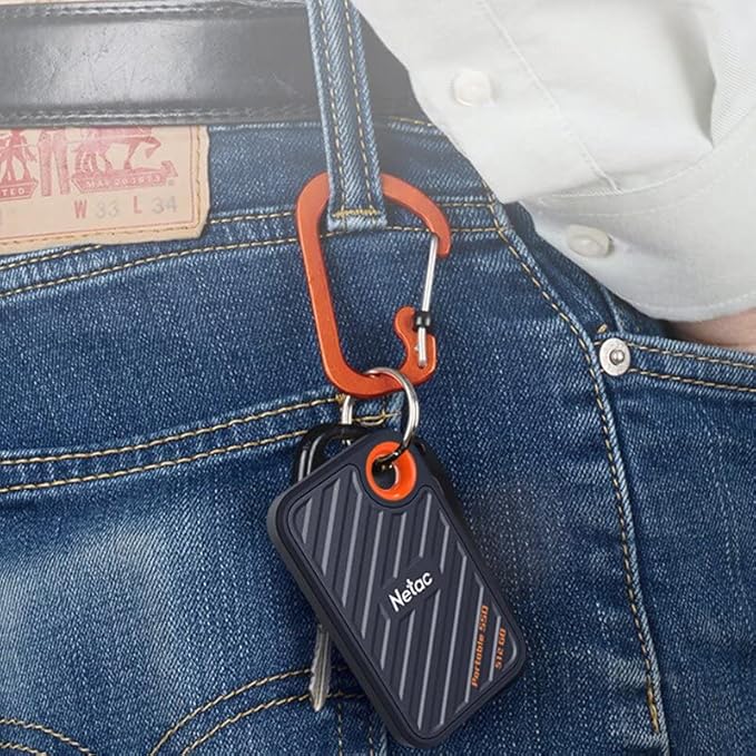 Netac 512GB Extreme Portable SSD External Solid State Drives Up to 2000MB/s Read 1700MB/s Write Speed, USB 3.2 Gen.2 Business Travel Essential Supports Win to Go Dust-Resistant