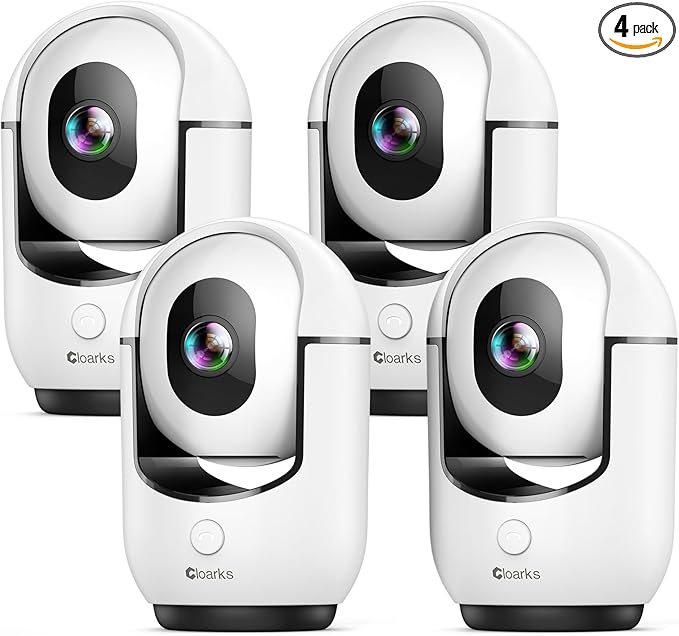 2K Indoor Camera, 5/2.4 GHz WiFi Pan/Tilt Security Camera with AI Motion Detection, One-Click, Wired Baby/Pet Camera with 2-Way Audio, 24/7, Siren Alarm, TF/Cloud Storage - 4 Pack