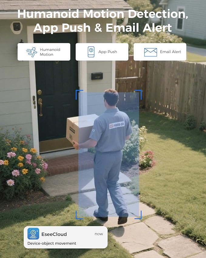 Hiseeu [16CH Expandable] 2.4G/5G Wireless Pro Security Camera System, 10.1" LCD 8MP Monitor, Wired Plug-in Powered 4Pcs 5MP Outdoor Indoor Cameras, One-Way Audio, Waterproof, Motion Detection, 1TB HDD