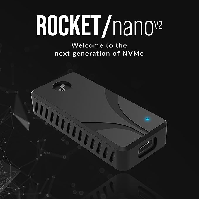 SABRENT 2TB External Aluminum SSD, Rocket Nano V2, USB 3.2 Gen 2x2, 1500 MB/s Transfer Speeds [SB-2TB-NAV2]