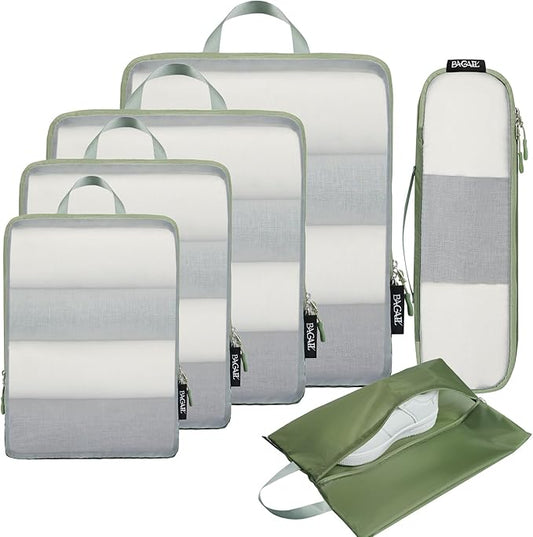BAGAIL 6 Set Ultralight Compression Packing Cubes Packing Organizer for Travel Accessories Luggage Suitcase Backpack