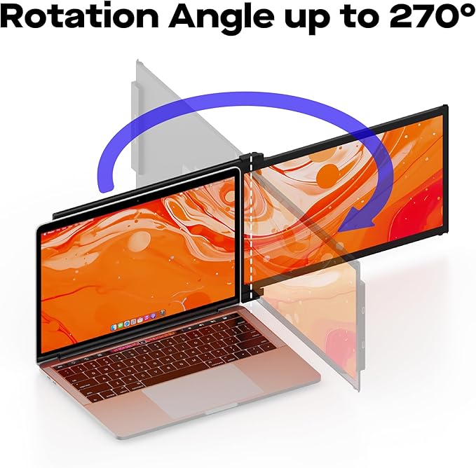 New Mobile Pixels Duex Plus DS Laptop Screen Extender, 13.3" FHD 1080P IPS Portable Monitor, Auto Rotation USB Type-C/HDMI Plug and Play Laptop Monitor, Windows/Mac/Android/Switch Compatible