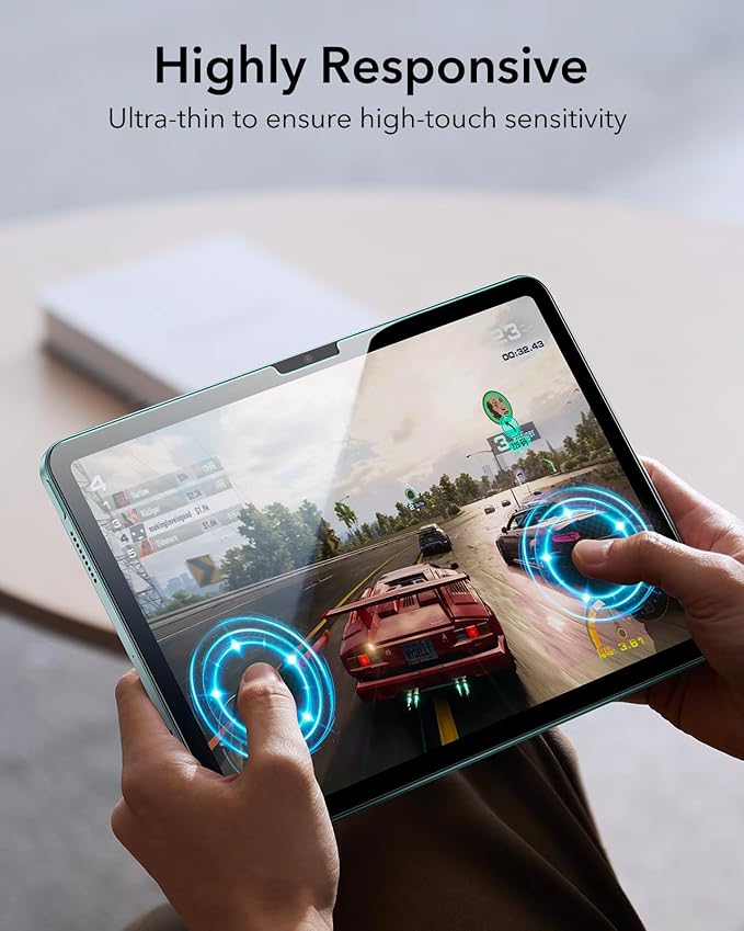 ESR 2 Pack Screen Protector for iPad Air 11 Inch M3/M2 2025/2024 (7th/6th Generation), 9H Tempered Glass Film with UltraFit Tray, Apple Pencil Support, Scratch Resistant, HD Clarity, Bubble Free