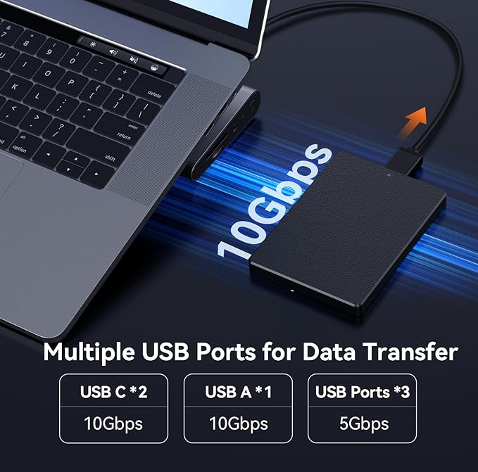 TobenONE USB-C Docking Station 3 Monitors & Dual Monitor,Laptop Dock Stand with 100W GaN III Charger, 2.5Gbps Ethernet,2 HDMI & DP (Single 4K@120Hz), 6 USB Ports for Dell/Hp/Lenovo