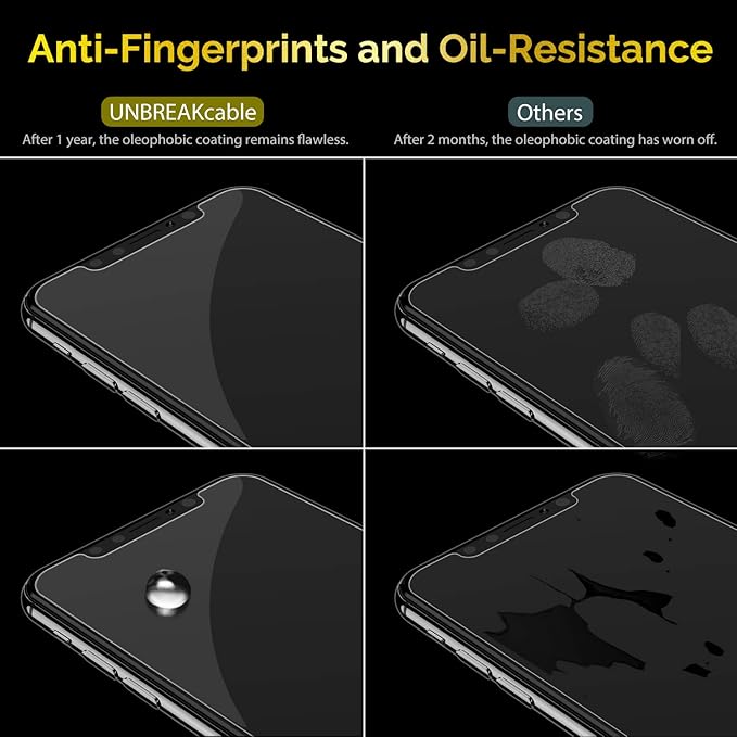 UNBREAKcable 3-Pack Screen Protector for iPhone 11 Pro/XS/X, Double Shatterproof Tempered Glass [Easy Installation Frame] [9H Hardness] [HD Clear] [Case Friendly] for 5.8 Inch