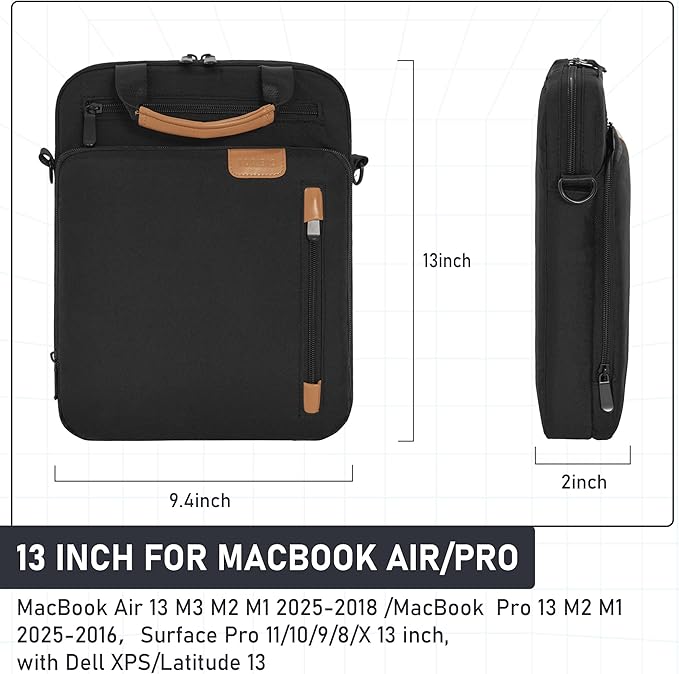 Laptop Sleeve Bag for 14inch MacBook Pro 14 M4/M3/M2/M1 Pro/Max A3112 A3401 A3185 A2992 A2918 A2779 14inch MacBook Air M2 A2681 2022-2024 M3/A3113 2024, Water-Resistant Travel Carrying Case