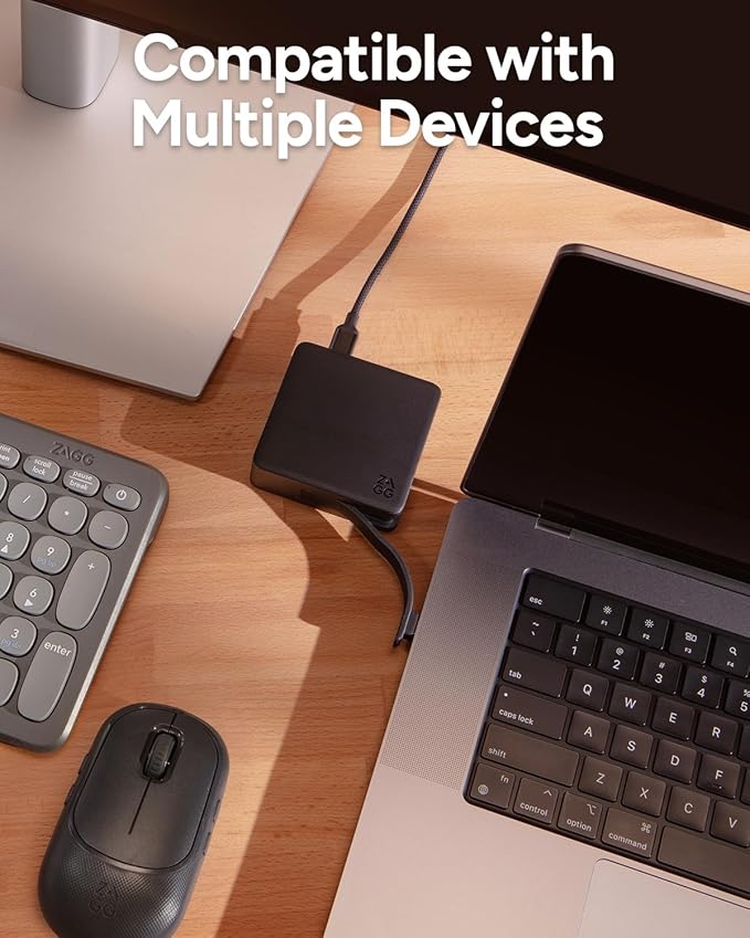 ZAGG 4-Port Hub - Versatile USB-C PD, USB-A HDMI Adapter, High-Speed Charging & 4K Display Support, Compact for Travel, Compatible with Windows, macOS, iPadOS, ChromeOS, Android