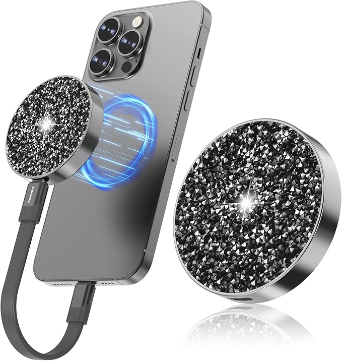 1TB Magnetic Portable SSD, USB-C 3.2 Gen 2x2 External Solid State Drives w/Speeds Up to 2000MB/s, Compact & Durable, Compatible with iPhone 15/16 Series and Other USB-C Devices, Diamond Black