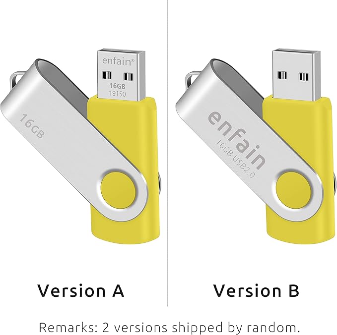 10 X Enfain 16GB Bulk USB Flash Drive Jump Thumb Zip Memory Stick 2.0 Yellow, Affordable Solutions for Promotional Giveaways, Corporate Gifts, Catalogs, Software, Direct Mail Campaigns