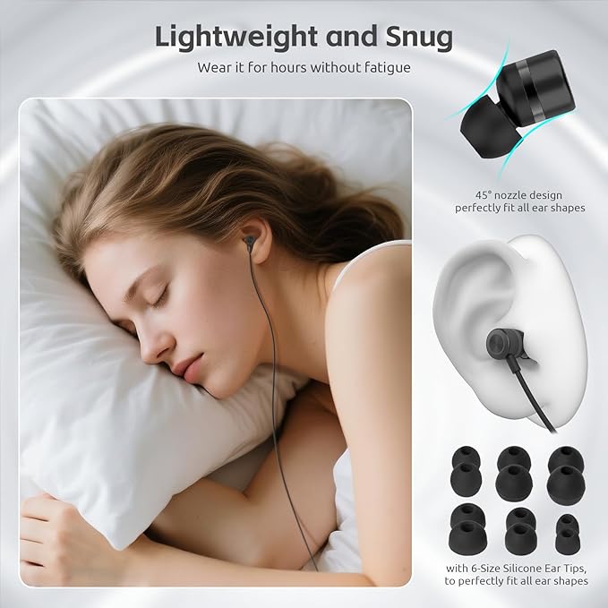 USB C Headphones for iPhone 15 16 Pro,for Samsung S20-S23 A53 A54 Type C Wired Earbuds,Built-in Microphone Hi-Fi Bass Earphones,4.9ft Long Cord Magnetic in-Ear Ear buds with 6 Ear Tips(Black)