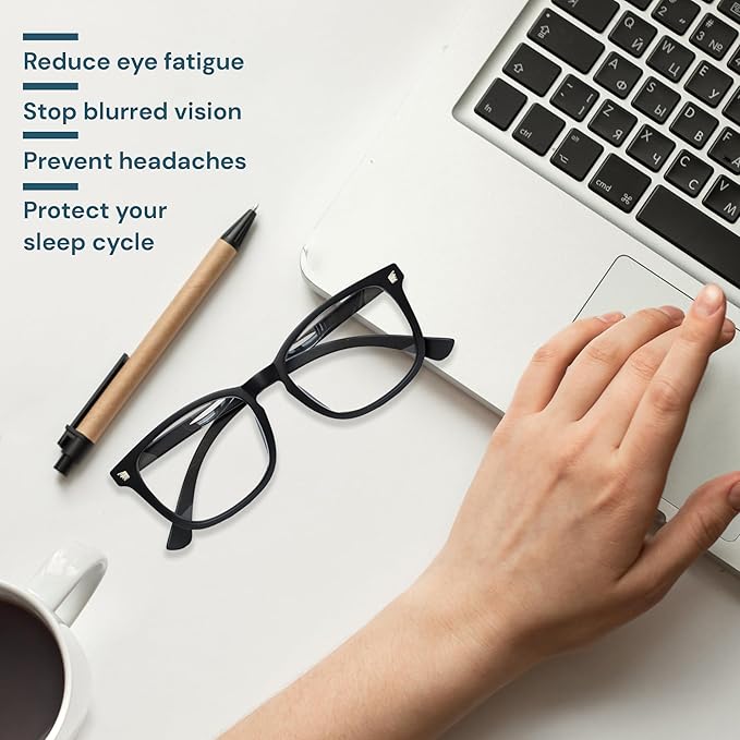 Gaoye Blue Light Glasses for Computer & Gaming - Anti UV Ray Lenses, Scratch-Resistant & Comfort Fit