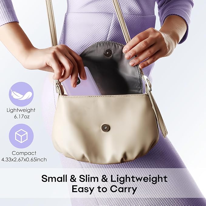 Portable Charger 10000mAh Power Bank with Digital Display, External Battery Pack with Built-in Cables, Ultra-Compact USB-C in&Out Travel Essential for iPhone, Android, Samsung etc (Purple)