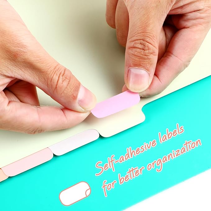 Honoson 12 Sets 8 Tab Dividers for 3 Ring Binders Plastic File 8.5 x 11 Inch Paper Multicolor Page Binder Index Dividers for School Office(Dream Color)