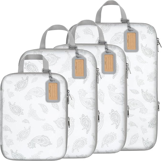 Cambond Compression Packing Cubes for Travel Women - Travel Bags Luggage Organizers Travel Essentials Compression Cubes for Travel Carry on Suitcases Organizer
