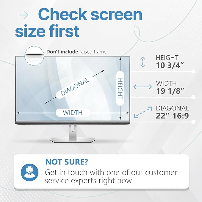 VINTEZ [2 Pack] 22 Inch 16:9 Privacy Screen for Computer Monitor and Laptop - Anti Glare Protector Film Blue Light Filter Eye Protection - Computer Screen Privacy Shield