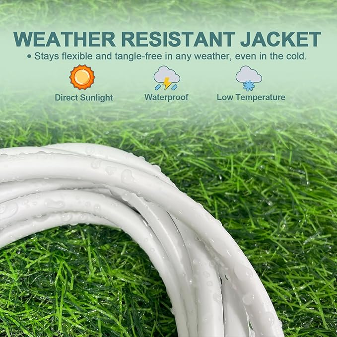 EP 3 Ft Indoor Extension Cord, 12/3 SJTW Heavy Duty Extension Cable with 3 Prong Grounded Plug, 15 AMP Power Cord for Lawn, Garden, Appliances, White