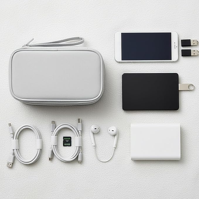 Sadnyy 3 Pcs Cable Organizer Travel in, Travel Electronic Pouch Double Layers Storage Bag for Data Cord Portable Waterproof Integrated Storage Bag