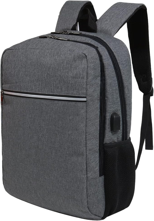 Laptop Backpack for Men Women, Travel Business Backpack with USB Charging Port and Anti Theft Pocket, Fits 17 Inch Laptop,Grey