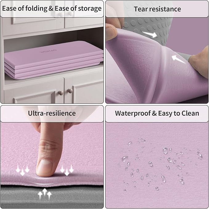 7-Fold Yoga Mat 70"x24" - 1/2 Inch Thick Folding Exercise Mat, Compact Non-Slip TPE Mat for Travel, Storage, Yoga & Home Gym, Lightweight & Portable