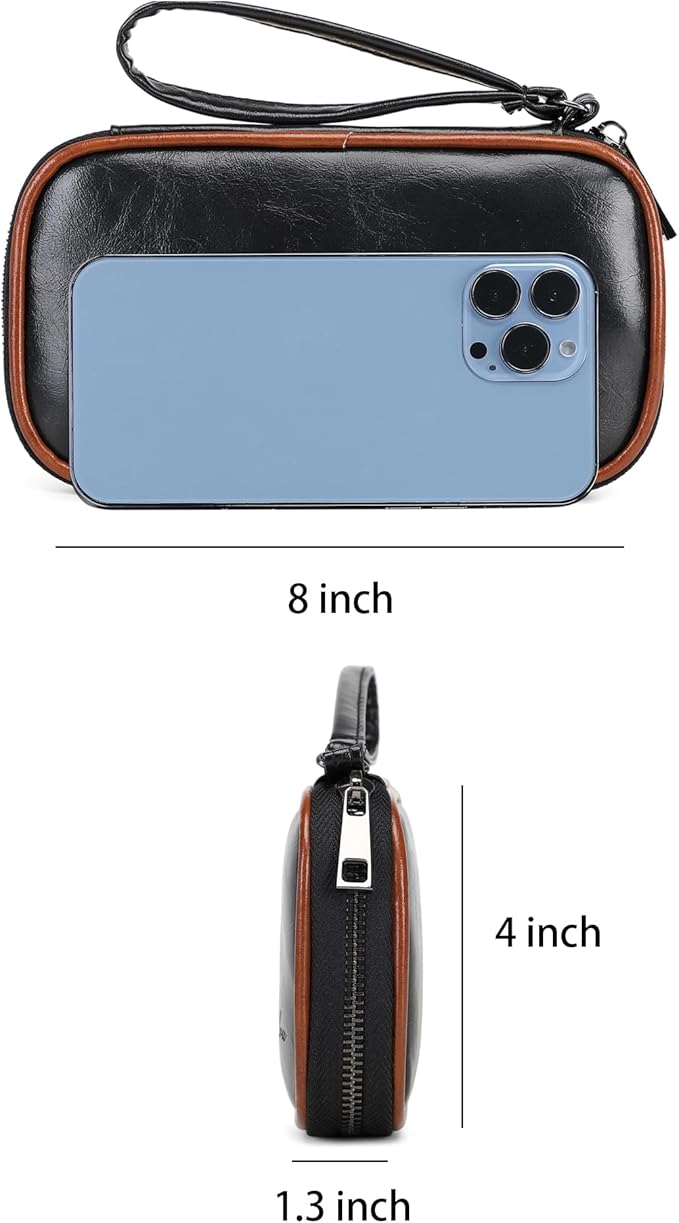 KYALOU Small Electronics Organizer, Travel Cord Case Cable Pouch Tech Carry Storage Bag for Charger, Cable, Phone, Hard Drive, USB, Power Bank, Earphone | Single Layer - Brown