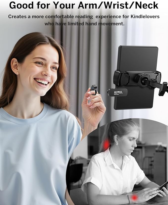 [Case-Friendly] Remote Control Page Turner Ring for Kindle Paperwhite Oasis Scribe Kobo eReaders, Camera Camcorder Remote Controls, Page Turner Clicker for iPhone ipad Tablets with Storage Bag