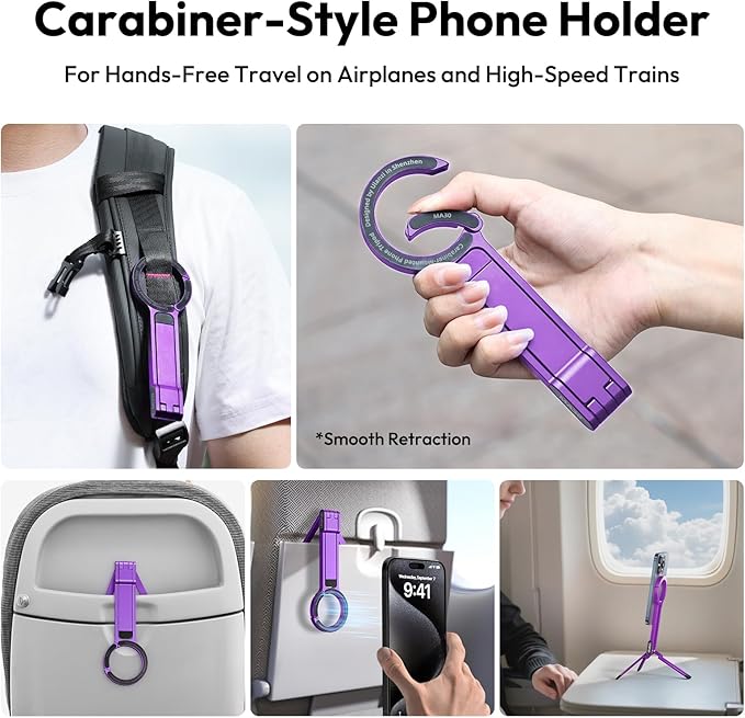 ULANZI MA30 Magnetic Phone Tripod Stand for iPhone-Aluminium Maglock Smartphone Mini Tripod Pocket Cell Phone Stand Strong Magnet Quick Mount Compatible with iPhone 17 16 15 14 13 12 Series, Dark Gray