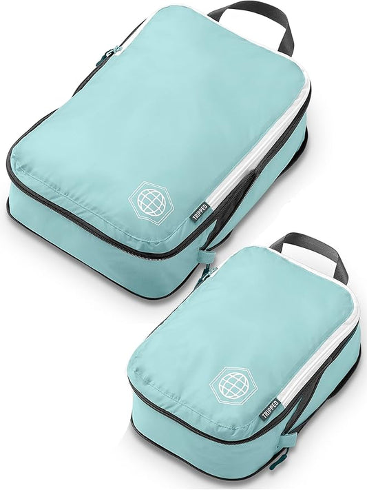 Compression Packing Cubes Set for Travel - Lightweight, Durable Clothes Organizer for Carry-On Luggage and Suitcases by TRIPPED Travel Gear