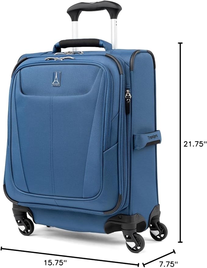 Travelpro Maxlite 5 Softside Expandable Carry on Luggage with 4 Spinner Wheels, Lightweight Suitcase, Men and Women, International, Ensign Blue, Carry on 19-Inch