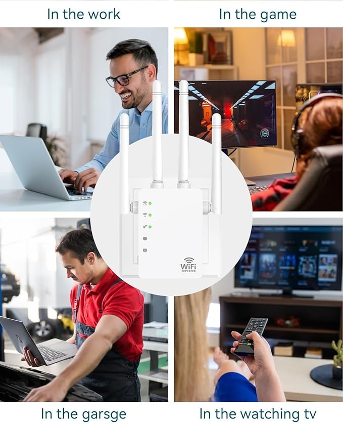 WiFi Extender, WiFi Extender Signal Booster, WiFi Booster, Covers Up to 12880 Sq.ft and 105 Devices, Dual Band Wireless Repeater, WiFi Repeater, WiFi Extenders Signal Booster for Home