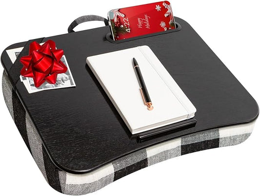LAPGEAR Designer Lap Desk with Phone Holder and Device Ledge - Buffalo Check - Fits up to 15.6 Inch Laptops - Style No. 45428