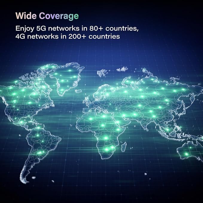 GlocalMe Numen Air 5G Hotspot with 50GB US/CA/MX Data 90Days, Portable WiFi Hotspot for Travel, Ultra High Speed Mobile Hotspot Device with Touch Screen, No SIM Card Required, 16 Connected Devices