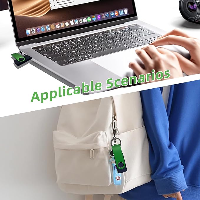 10-Pack 8GB USB 2.0 Flash Drives,XUANREG Thumb USB Drives with 10pack Lanyards Green USB Drive Bulk 8GB Green