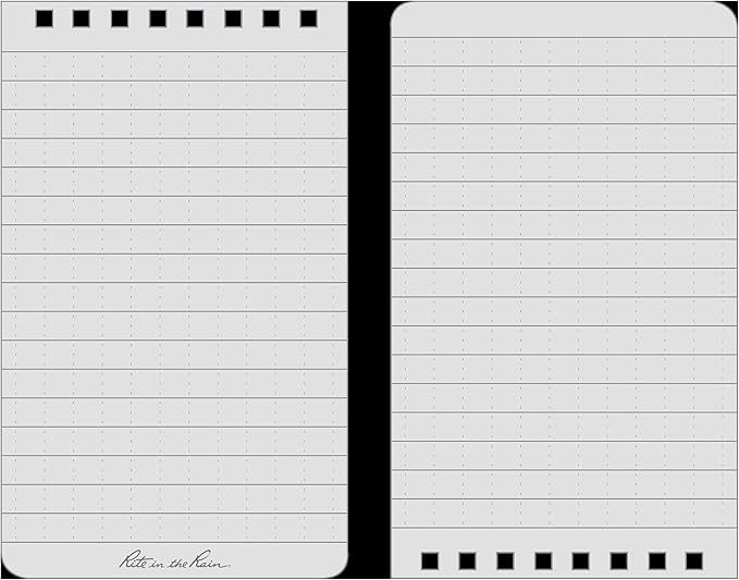 Rite in the Rain Weatherproof Top Spiral Notebook, 3" x 5", Orange Cover, Universal Pattern, 3 Pack (No. OR35-3)