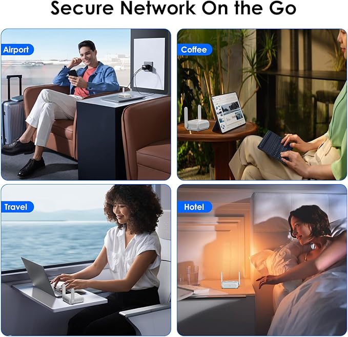 WAVLINK AX3000 Travel Router Portable WiFi 6 Router with Gigabit Ethernet, WireGuard/OpenVPN, Pocket-Sized for Business Travel, Secure Hotspot for Hotel/Cruise Ship/RV/Airplane