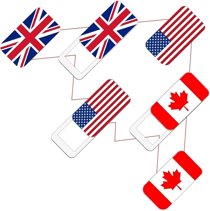 Laptop Camera Cover Slide, Webcam Cover Slide, Ultra-Thin, Nation Flag Pattern Design, 6 Pack