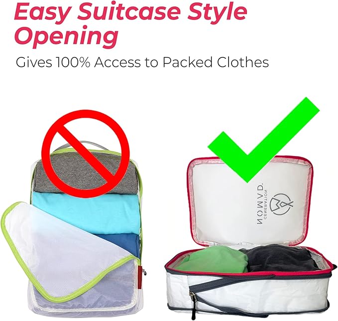 Generation Nomad Compression Packing Cubes for Travel | Best Compression Packing Cubes | Set of 2 PINK