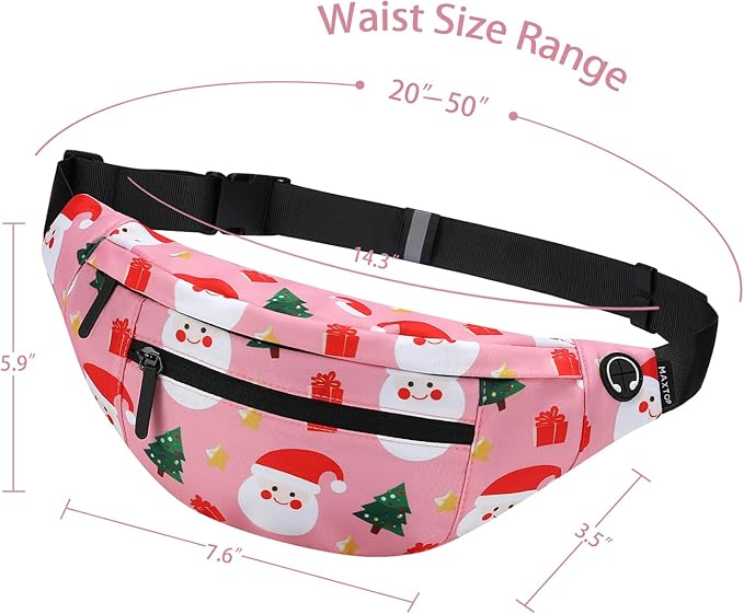 MAXTOP Large Crossbody Fanny Pack with 4-Zipper Pockets,Gifts for Enjoy Sports Festival Workout Traveling Running Casual Hands-Free Wallets Waist Pack Phone Bag Carrying All Phones
