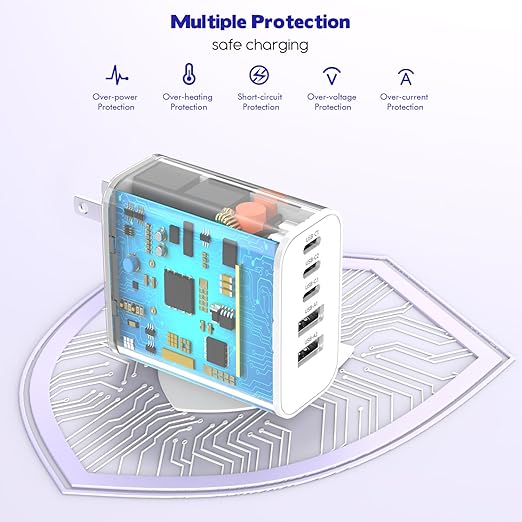 iPhone 17/16 Fast Charger Block,2 Pack 60W USB Charging Block 5-Port Charge Adapter for Apple iPhone Charger with 6FT USB C Woven Fast Charging Cable for iPhone17/16e/16Pro/15ProMax, iPad Pro/Air/Mini