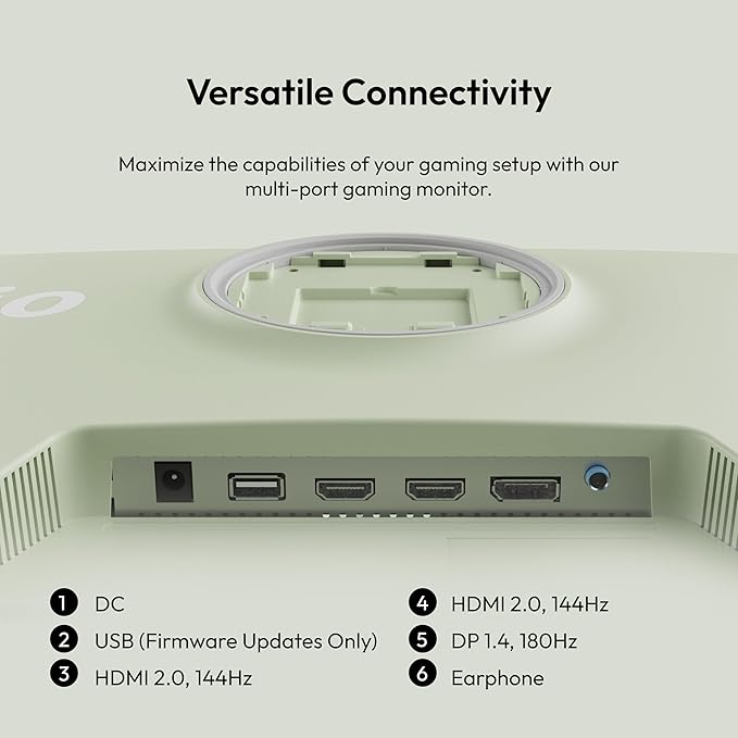 Pixio PX278 Wave Mint Green 27 inch 180Hz Refresh Rate QHD 1440p Resolution Fast IPS Panel 1ms GTG Response Time Green Gaming Monitor with Adaptive Sync