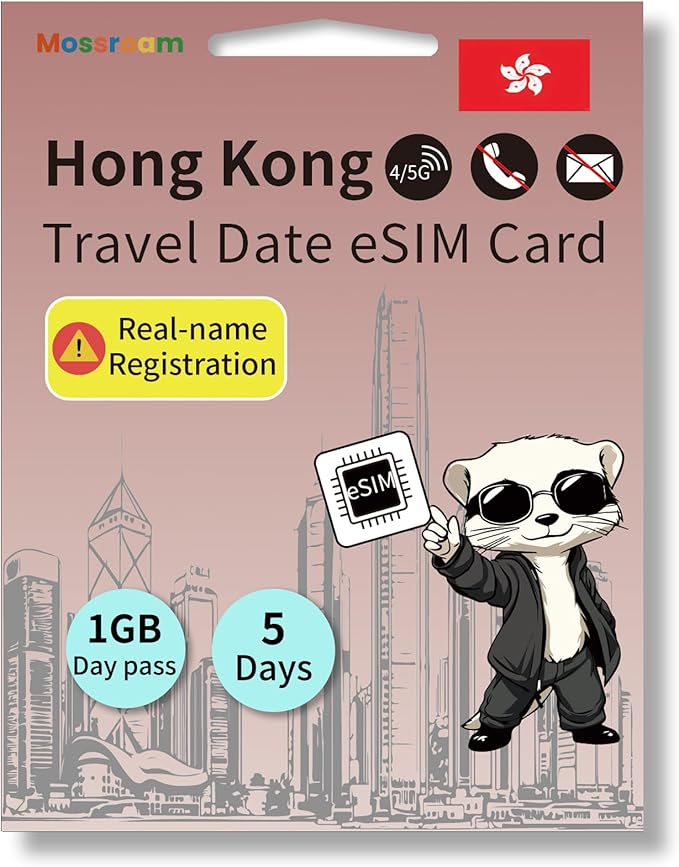 Hong Kong eSIM Data Card – 4G LTE High-Speed Internet | Instant Activation | No Physical SIM Required | Ideal for Short-Term and Long-Term Travel