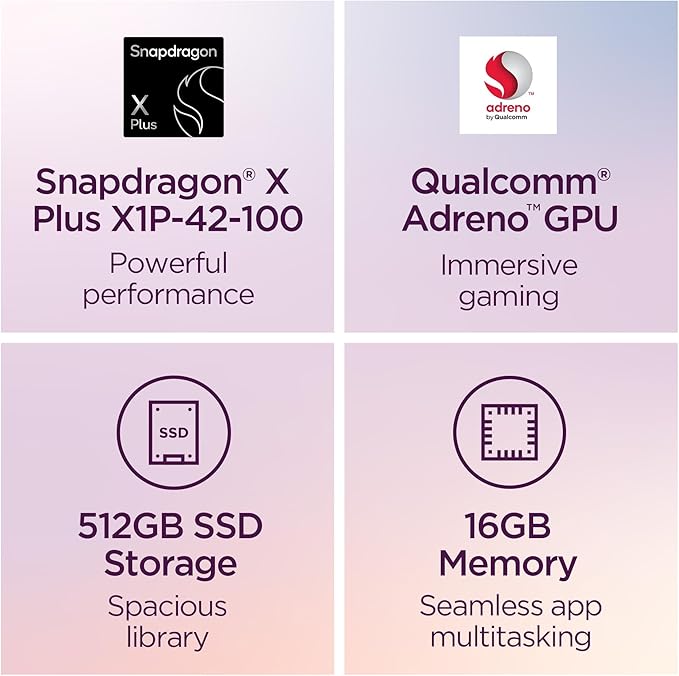 Lenovo IdeaPad 5X 2-in-1 Copilot+ Extra-Long Battery Life 14" WUXGA FHD+ OLED Touch Display 16GB Memory 512GB Storage Snapdragon X Plus 8-core Processor Windows 11 Home, Pen Included, Luna Gray