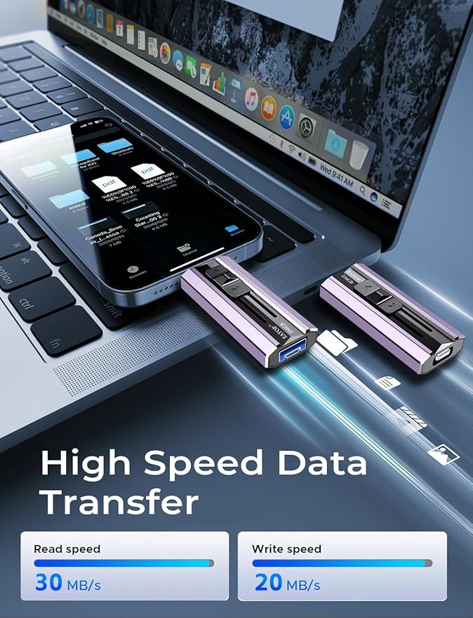 256GB Flash Drive Intended for Phone Tablet Androidphone and Computers, 4 in 1 Photo Stick for Phone Memory Storage Easily Backup Photos Videos, Plug and Play, No App Required (Light Purple)