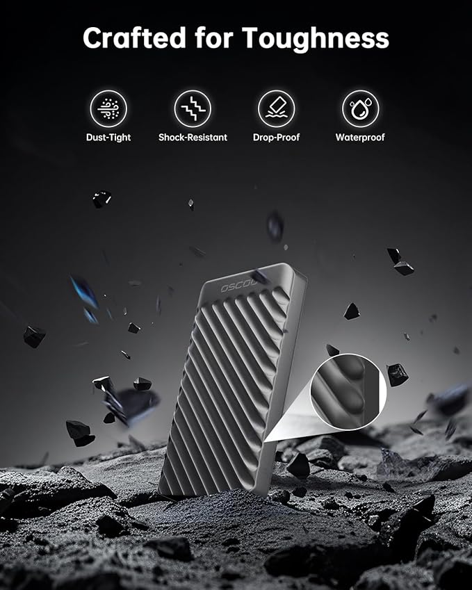 1TB Portable SSD, Up to 2000MB/s, USB 3.2 Gen 2x2 External Solid State Drive, Dual USB-C&A, Compatible with iPhone 15/16/17, Android, Mac, Laptops, Tablets, Smart TVs, Cameras, Game Consoles