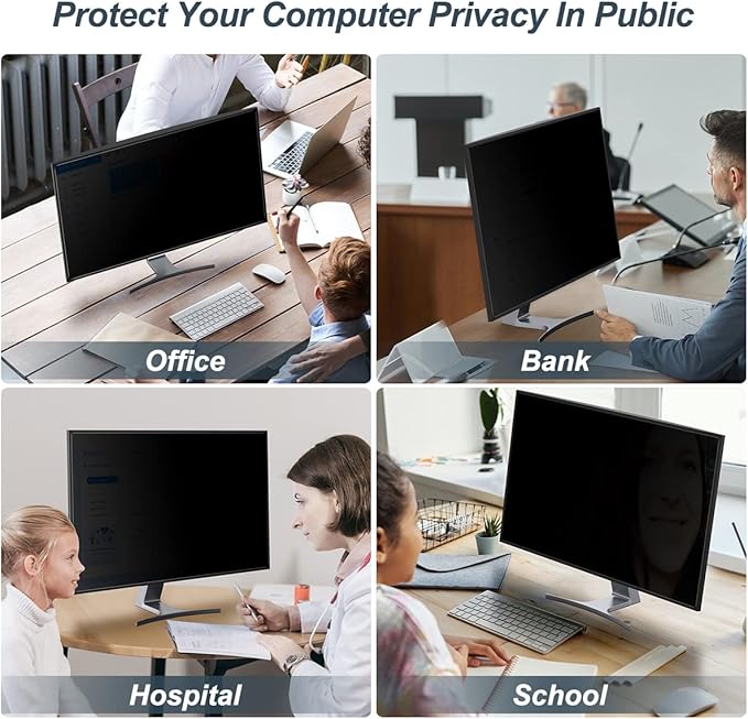 [2-Pack] 22 Inch Privacy Screen for Monitor Computer Screen Privacy Filter for 16:10 Widescreen Monitor Desktop PC Monitor Privacy Film Monitor Privacy Shield and Anti-Glare Protector