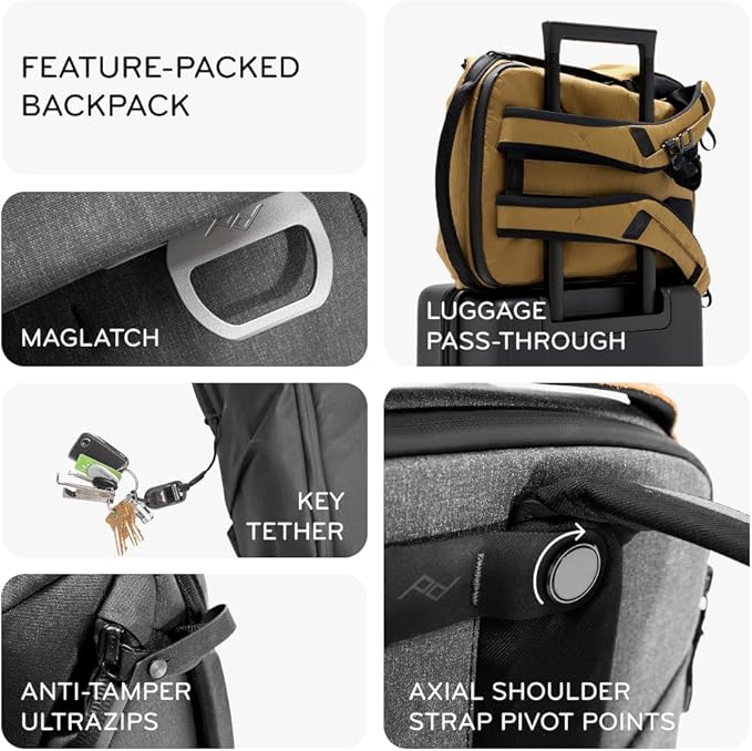 Peak Design Everyday Backpack 30L, Ocean, MagLatch Top, Dual Side Access, FlexFold Dividers, Fits 15" or 16" Laptop, For Camera Carry, Daily Commutes or Travel, Versatile Backpack for Men and Women