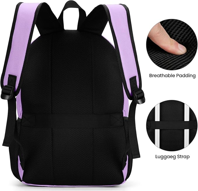 BIKROD Backpack for Girls Women, School Backpack for Teen Boys, Lightweight Casual High School Bookbag, Daily-use Travel Laptop Backpack with USB Charging Port Fits 15.6 Inch Notebook