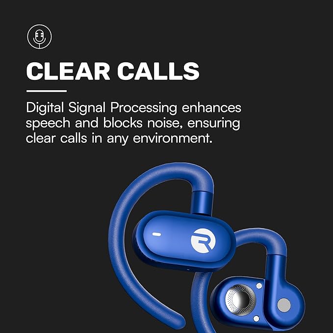 Raycon Fitness Open Earbuds – True Wireless Open Ear Bluetooth Headphones, Hook Design, IPX5 Water Resistant, 40 Hours of Battery Life (Black)